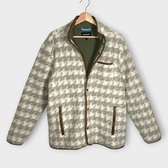 Bonobos Other - BONOBOS Italian Wool Fleece Jacket Mens LARGE Lightweight Houndstooth